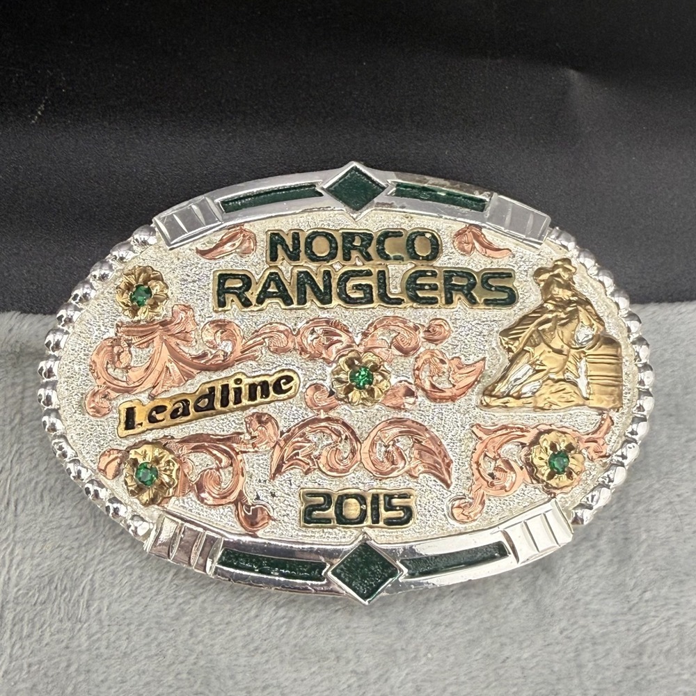 Vintage Dale Chavez Belt Buckle Silver Norco Rangers Leadline 2015 Trophy